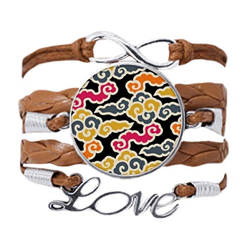 Bracelet style japonais nuages asie prometteuse cordon cuir homme femme