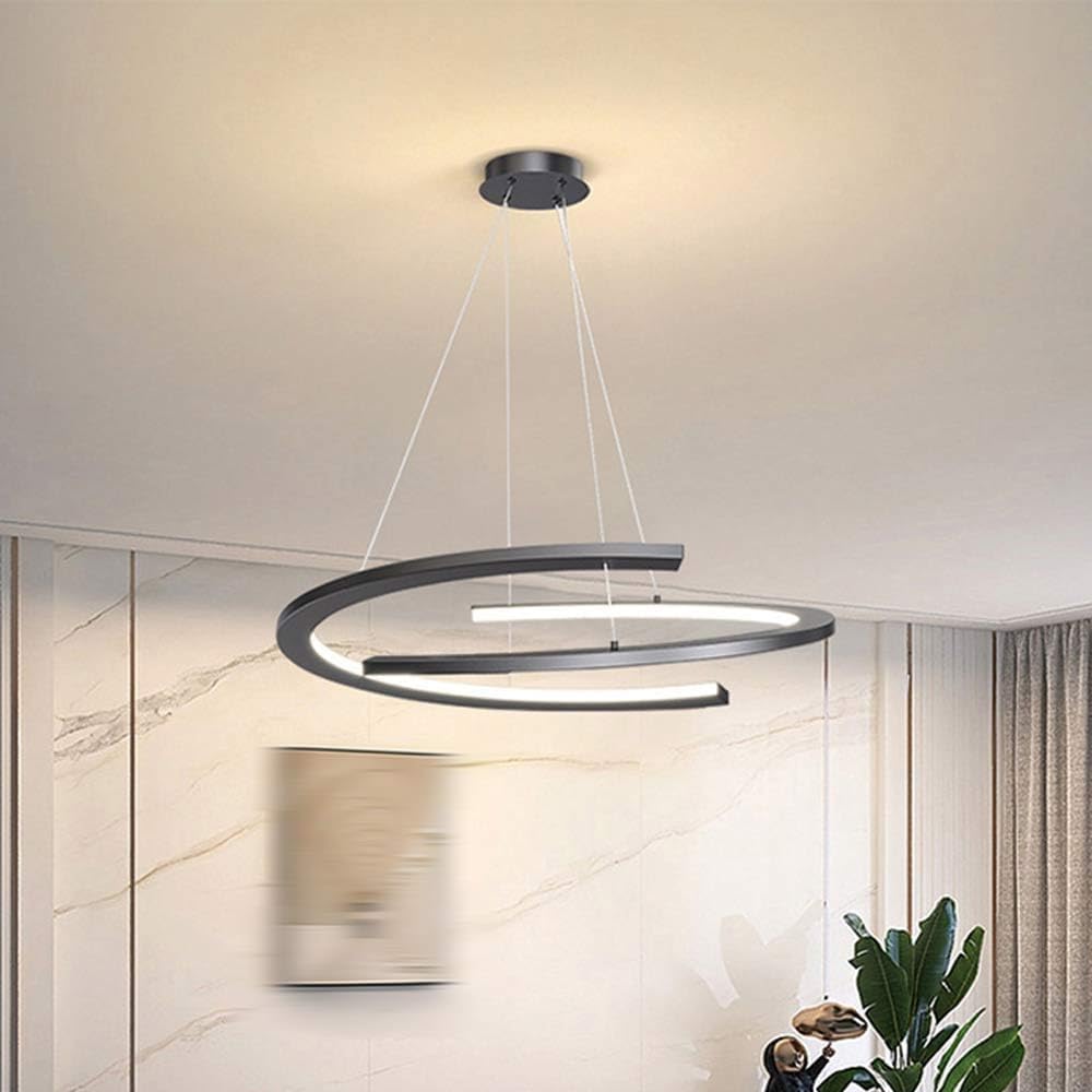 SXECAEPS Modern creative chandelier LED Modern Ring Lighting,Stepless Dimmable Pendant Ceiling Light Fixture