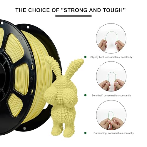 Image of iBOSS Matte PLA Plus Filament Yellow 1KG, 1.75mm 3D Printer Filament Dimensional Accuracy + /- 0.02mm, 3D Filament 1kg Carboard Spool (2.2lbs) for Most FDM 3D Printers