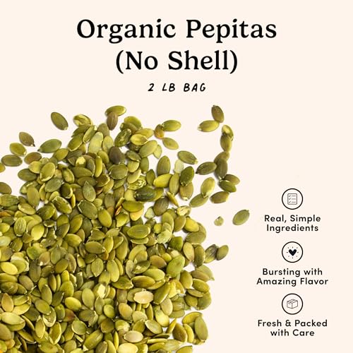 Image of Nuts com - Organic Pumpkin Seeds - 2 Lb Bag, No Shell Pumpkin Seeds Organic, Healthy Snack for Adults & Kids, Rich in Protein, Fiber, Calcium & Potassium - Keto Friendly, Vegan, Gluten-Free & Kosher Pareve