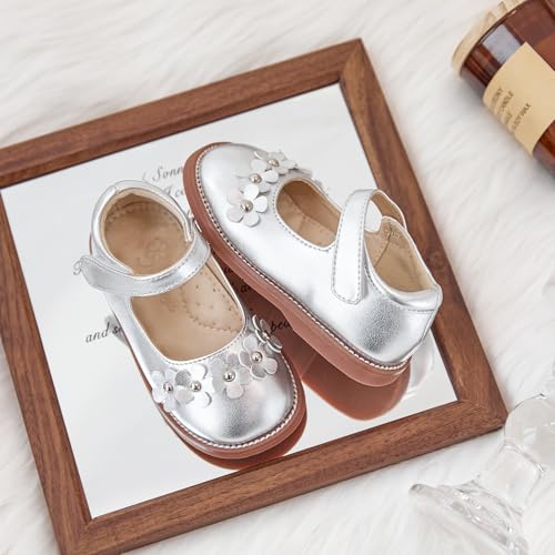 Image of Flaryzone Toddler Little Girl Mary Jane School Uniform Oxfords Flat Dress Shoes