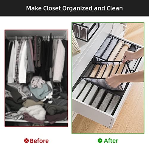 Closet Organizers and Storage, 12 Grids T-Shirt Organizer for Closet, Wardrobe Garments Organizer, Garments Organizer Jean Organizer for Closet, Garments Storage Organizer for Pants, Shirts(3 Pcs,Black) 4 51BhK OFT0L. AC