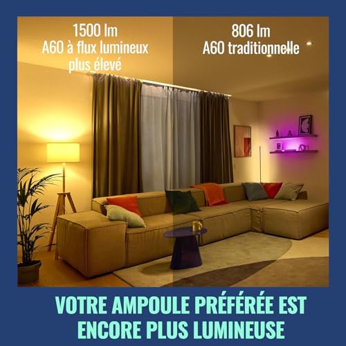 Ampoule LED connectée E27 variable multicolore compatible Alexa Google et HomeKit x2