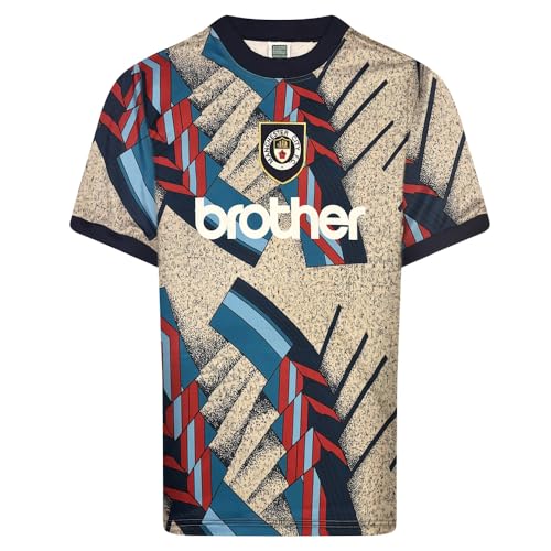 Image of Score Draw Manchester City 1994 Home Retro Goalkeeper Shirt White/Multi Large Polyester