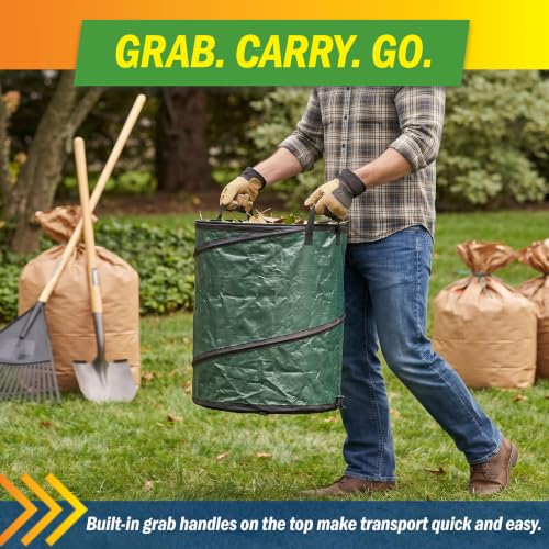 Image of 29.5-Gallon Pop up Outdoor Garbage Can Set - Set of 2 Collapsible Trash Cans for Parties, Yard Waste, or Laundry - Camping Accessories by Wakeman