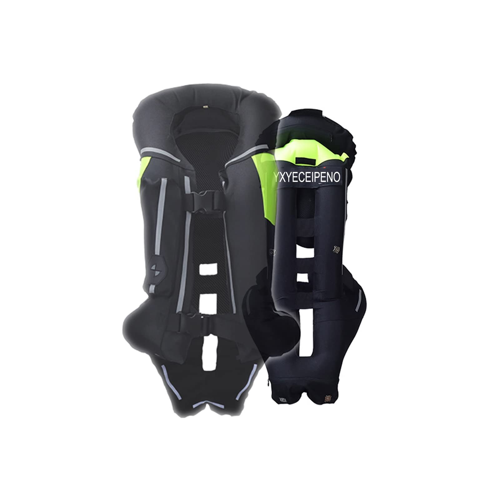 Leichte Airbagweste Mit Hoher Sichtbarkeit Airbagweste Motorrad Mit Nacken-, Heckairbag, Reflexstreifen-Details Ganzjahres-Radjacke
