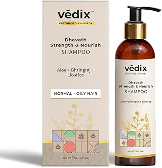 Ayurvedic Shampoo, Dhavath Strength & Nourish Sulfate Free Shampoo For Normal/Oily Hair, with Aloe Vera, Bhringraj, Quinoa- 6.76 Fl Oz