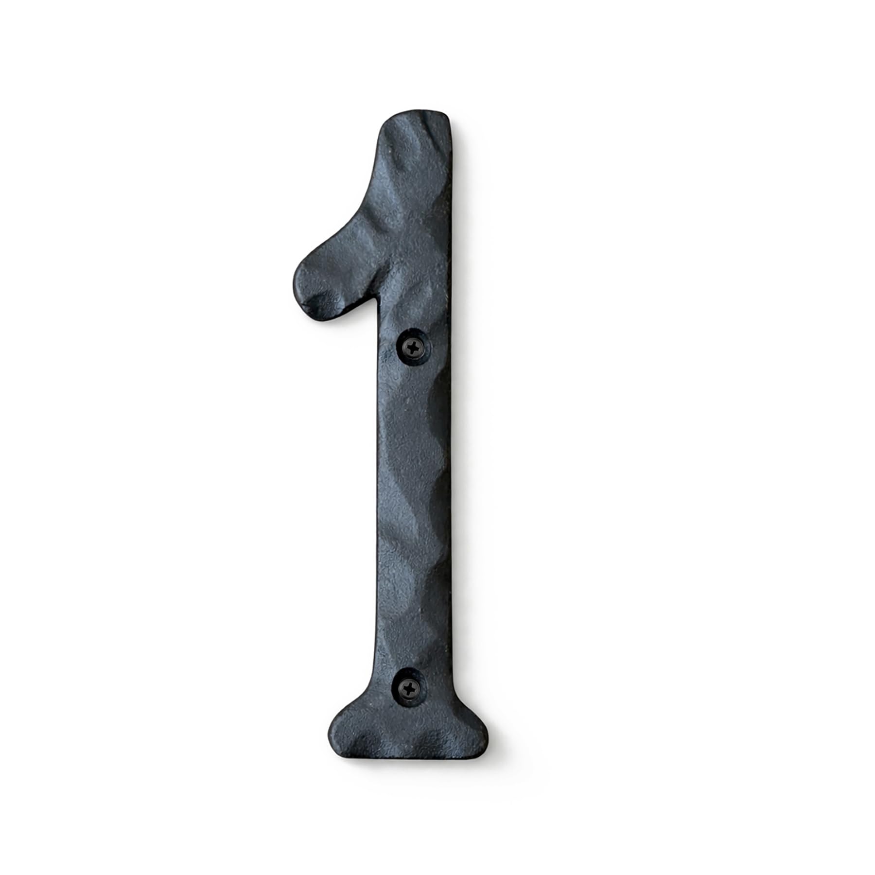 NACH House Numbers for Outside, 5.5 inch Black Address Numbers for House - Number 1 - Rustic Numbers for Outside with Mounting Hardware