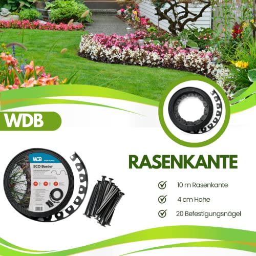 Rasenkante WDB Flexible Kunststoff, 10 Meter Länge und 4 cm Höhe
