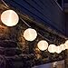 Set of 10 White Indoor/Outdoor Mini Oriental Style Nylon Lantern Plug-in String Lights - Expandable to 150 Lights