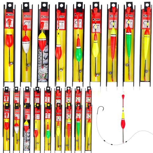 Posen Angeln Set 27 PCS Schwimmer Angeln Fishing Posen Set Mit Senkblei, Angelschnur und Haken(5#, 7#, 9#) Angelzubehör Posen für Friedfische Forellen Aal Zander, Ideal für See Fluss Bach Posen Angeln Set 27 PCS Schwimmer Angeln Fishing Posen Set Mit Senkblei, Angelschnur und Haken(5#, 7#, 9#) Angelzubehör Posen für Friedfische Forellen Aal Zander, Ideal für See Fluss Bach