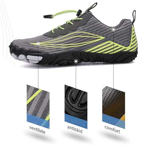 Tongzone Mens Womens Barefoot Trail Running Shoes Wide Toe Box Zero Drop Cross-Trainer Walking3