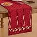 Socomi Boho Table Runner Christmas Farmhouse Rustic Dining Kitchen Centerpiece Decor Small Macrame Woven Cotton Linen Coffee Table Runner for Dresser Scarf Home Decor 12x60 in Red