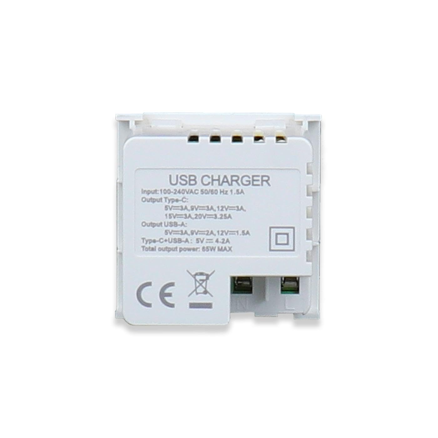 Livolo Module halbe und ganze Einsätze für Bodentanks Tischtanks Wandsteckdosen Einbau Steckdose, USB, TV, Sat, Netzwerkdose, etc (Einsatz USB-C Schnellladegerät 65W VL-USB-AC-65-11 Weiß)