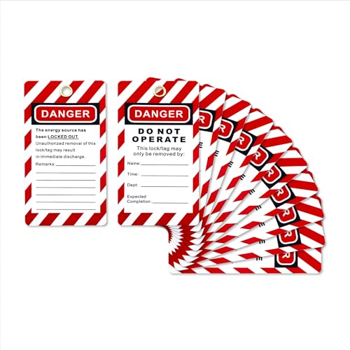 Boviisky Lockout Tagout Tags, 10 Pack Danger Do Not Operate Loto Tags with Markers, Lockout Tags for Lock Out Tag Out and Equipment Repair, OSHA Compliant