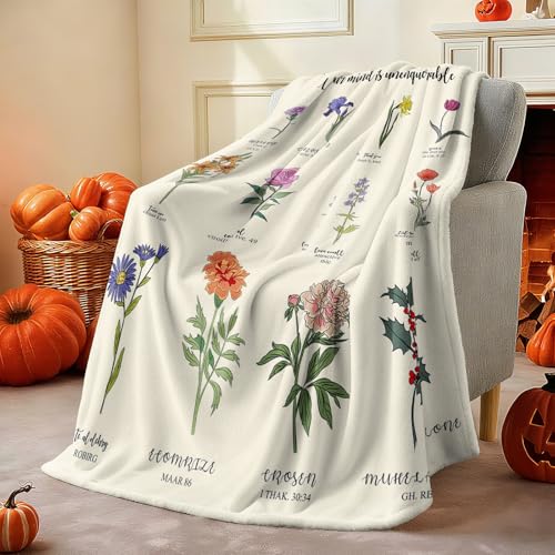 Image of Christian /Inspirational /Religious /Spiritual /Birthday Gifts for Women /Adults, First Holy Communion Gifts for Girls, Soft Throw Blankets for Women 50 inchx 60 inch