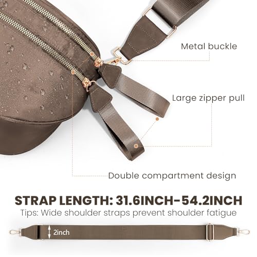 Image of hibear Checkered Crossbody Bag Spacious Bum Bags for Women Nylon Crossbody Fanny Packs Checkered Purse Belt Wallet