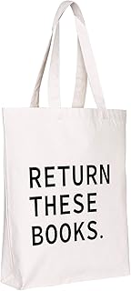 KUIYAI Bolsa divertida para biblioteca, bolsa de almacenamiento de libros para libros, Devolver este libro