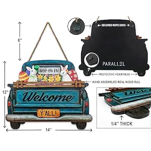 Interchangeablewelcomesignforfrontdoorbluefarmhousetruckdecorhangingsignwith11interchangeableseasonalandholidaydecorsigns12x14inbluefarmhousetruck  Urban Country Home Decor Interchangeable welcome sign for front door blue farmhouse truck decor hanging sign with 11 interchangeable seasonal and holiday decor signs 12×14 in blue farmhouse truck  urban country home decor