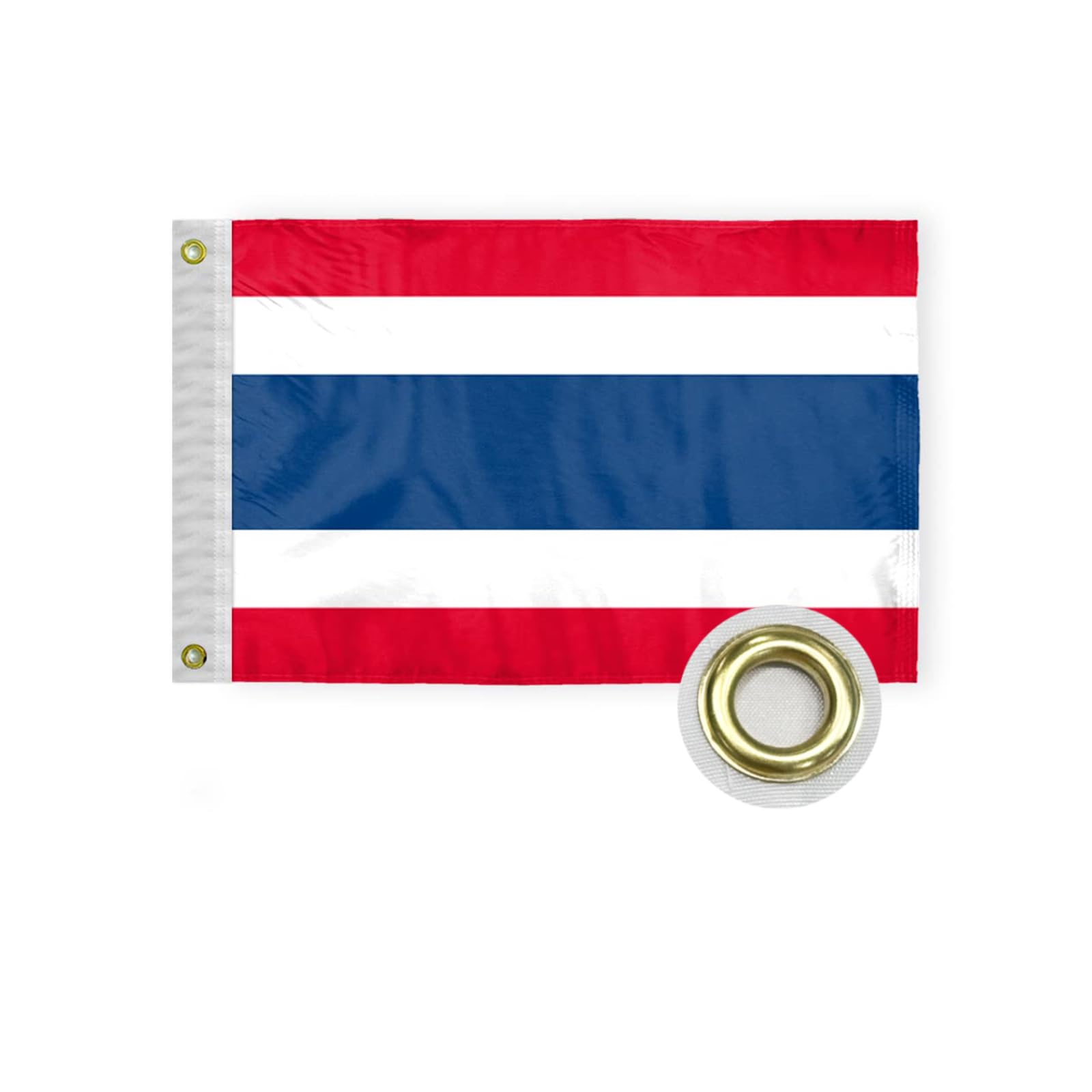ROTERDON Thailand Flag 12x18 Inch, Embroidered Thai Flag for Boat 12"x18", Double Stitched Thai National Flags with Brass Grommets, Heavy Duty Nylon Outdoor