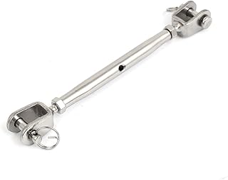 Aexit M5 Stainless Hooks Steel Jaw to Jaw Turnbuckles for Wire Screw-in Hooks Rope Cable