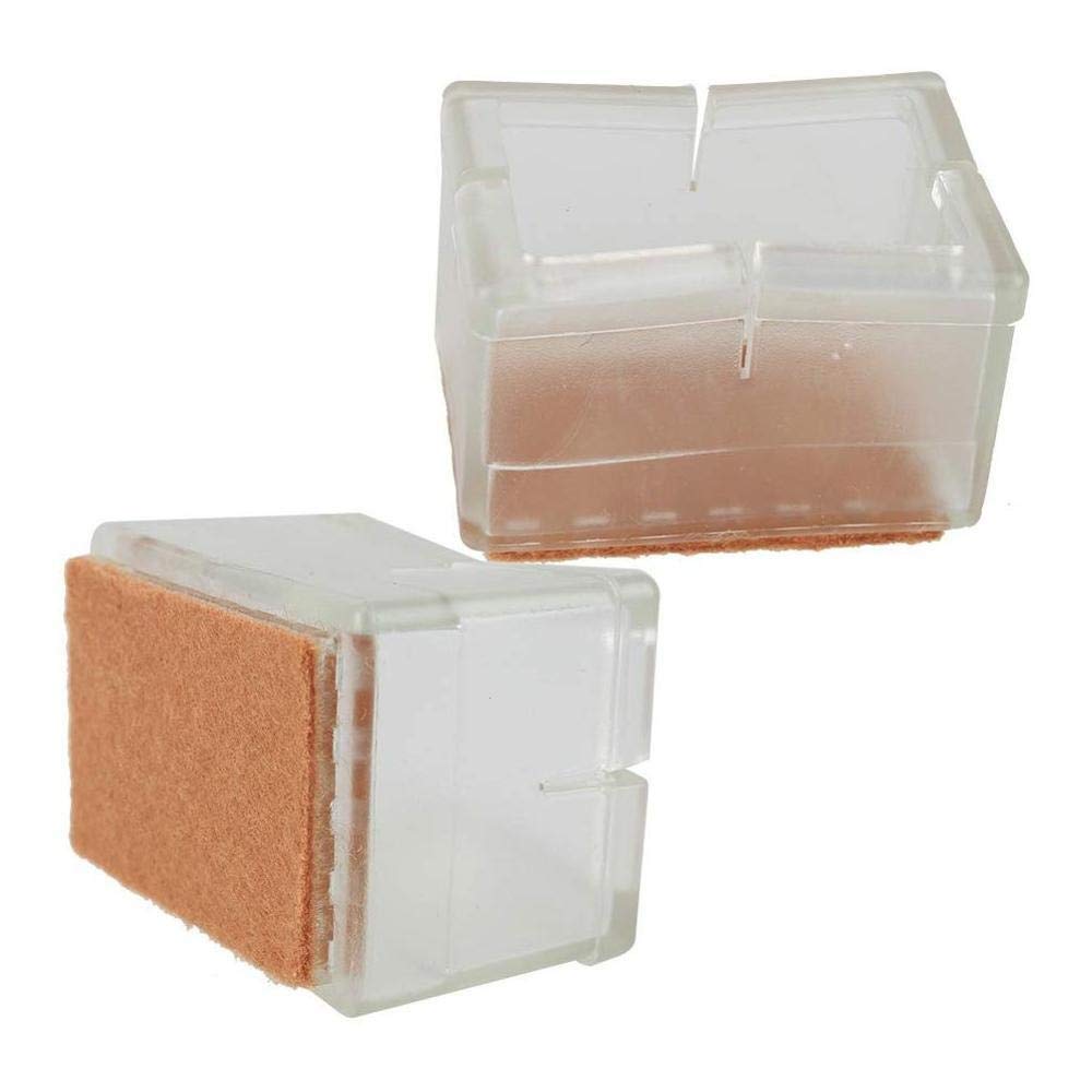 Tapones de silicona para patas de sillas, Protectores de patas for muebles 12/24 piezas Fieltro silicona Rectángulo Multicolor 4.8x3.4x3.4cm(24pcs)