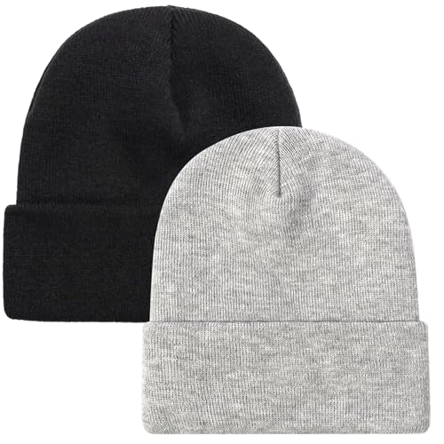 Image of ZOORON Beanie for Men Women Warm Winter Hat Unisex Soft Knit Cuffed Beanie