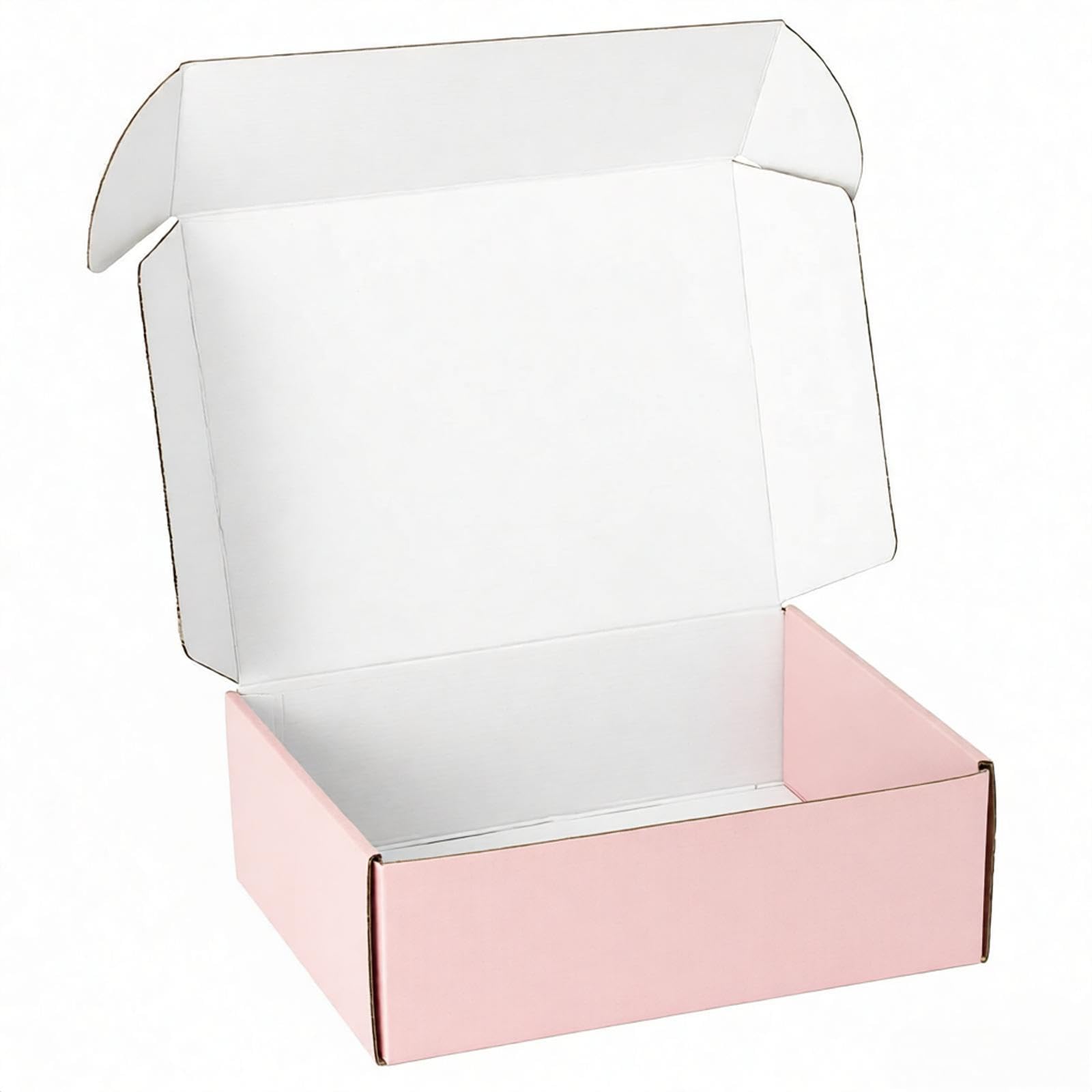 Photo 1 of 10 Pack 12"x9"x4" inch Shipping Boxes Pink Corrugated Cardboard Box for Small Business, Mailer, Shipping, and Packing
