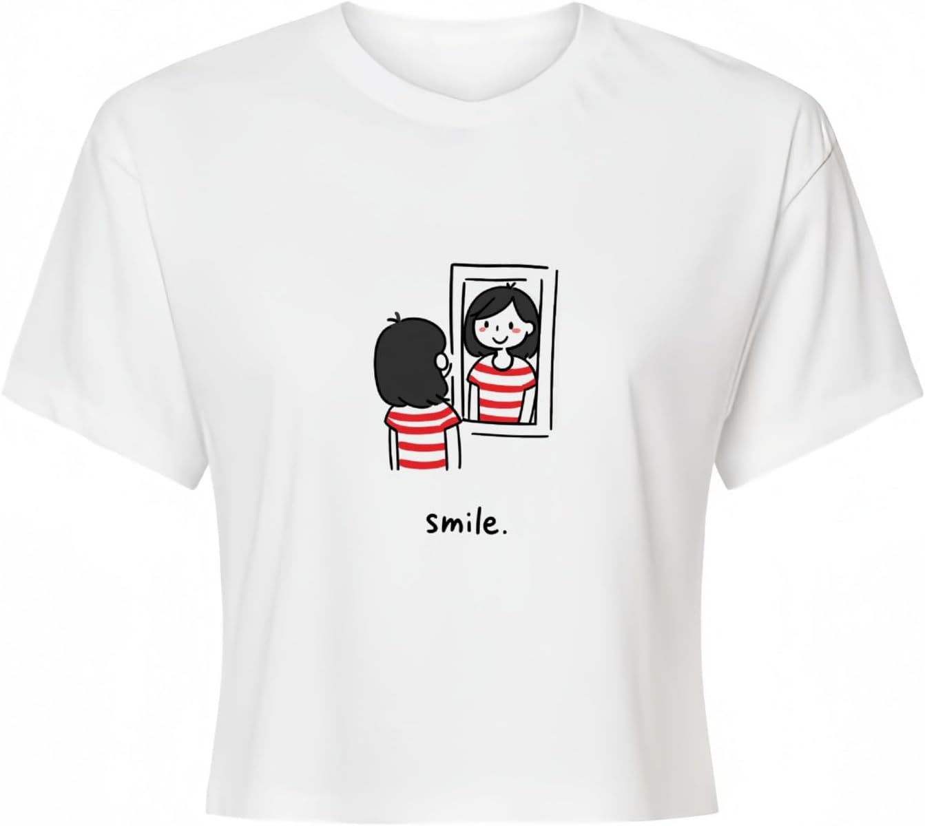 Womens Cotton Crop T Shirt Novelty Floral Print Short Sleeve Cropped Tees Summer Y2...