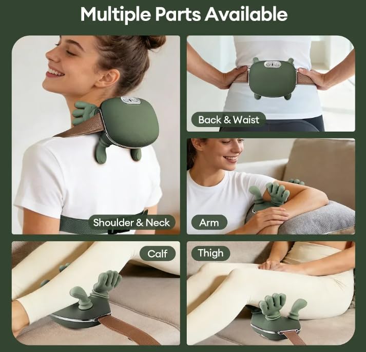 Masajeador Cervical Eléctrico 4D Recargable – Masaje de Cuello y Hombros con Imitación de Manos, 3 Niveles de Intensidad, Inalámbrico, Alivio del Dolor y Relajación Muscular en Casa u Oficina