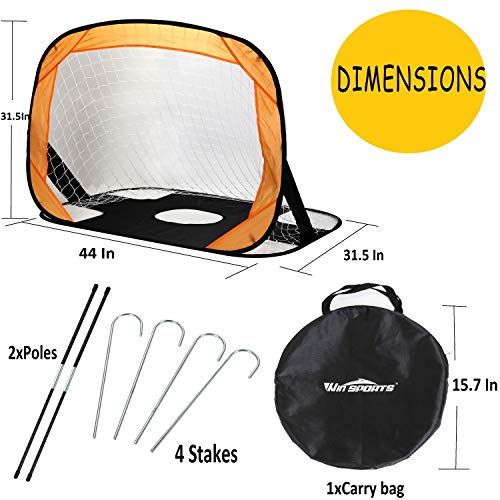 Win Sports 2 In 1 Pop Up Kids Soccer Goal, Foldable Portable Football Goal,Children's Soccer Net-Indoor - Outdoor Sports & Training,Shooting Practice For Backyard Play (44, 32) #TOP1
