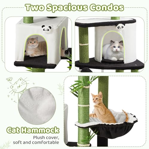 Torre para gatos Erinnyees 71.3 pulgadas con diseño panda miniatura 3