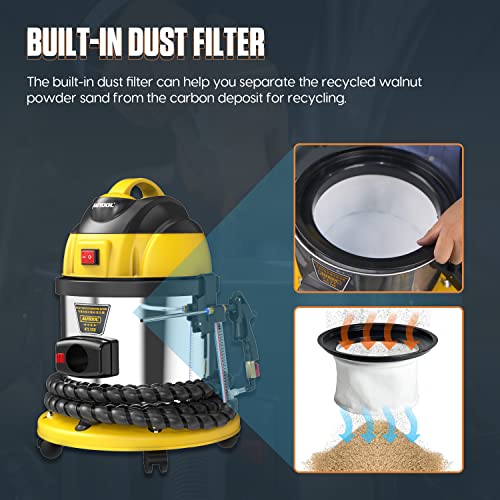 AUTOOL Walnut Blaster, Engine Intake Valve Cleaner Machine, Automotive Engine Carbon Remover, Sand Blaster for Carbon Cleaning with 2kg Walnut Sand