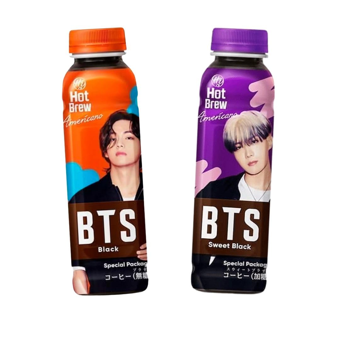 Bebida Coreana de Café | Sweet Black y Black BTS | Una Bebida Exclusiva para Fans del K-pop | 350ml | Pack de 2