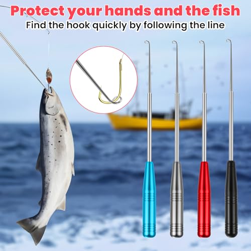 Teaaha 4 PCS Fish Hook Remover Set, Stainless Steel Stable Hook Remover Fishing Fast Quick Release Fishing Removal Tool Tool Fishhook Accessories for Freshwater and Saltwater - Image 4