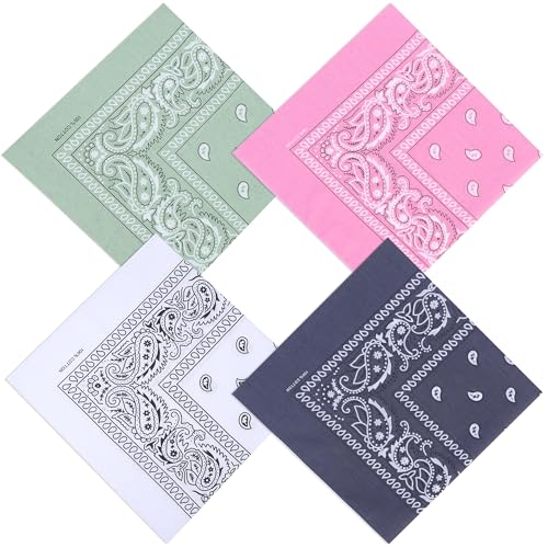 Image of Mochabao 100% Cotton 27 inch x 27 inch Large Bandanas for Men & Women, Multi-Purpose Bandana Headbands, Square Head Scarf