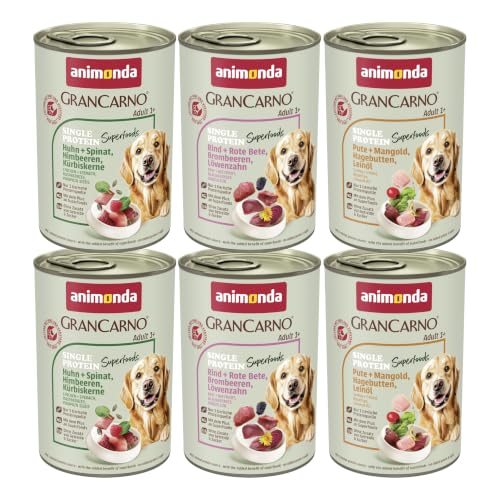 animonda GranCarno Adult Hunde Nassfutter Superfoods Variation (6 x 400g)
