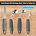 4-Piece Weighted Adaptive Utensils, Special Supplies Adaptive Utensils for Hand Tremors, 45°Angled Parkinsons Utensils, 3.5oz Built up Utensils for Adults, Utensils for Elderly, Disabled (Left-Handed)