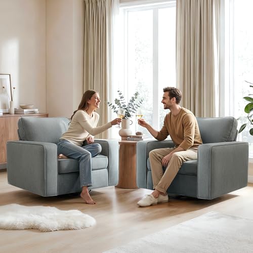 Sillón Giratorio Moderno Plegable Gris miniatura 4