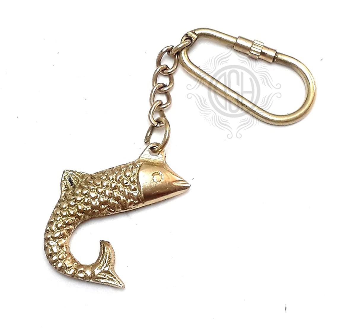 DSH Brass Fish Key chain for Car, Bike, Cycle, For Home Decor Gifting Item-image-1