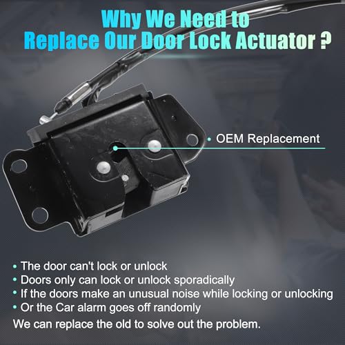 Image of X AUTOHAUX Replacement Rear Liftgate Door Lock Actuator with Cable for Toyota 4Runner 1996-2002 Tailgate Latch Assembly No.6935035020 Black Silver Tone