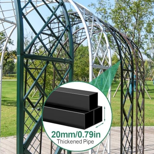 Metal Garden Arch Trellis - Outdoor Wedding Decoration, White Rose Arbor Pergola for Climbing Plants, Durable & Stylish Garden Arbors (W 86 x H 91 in)
