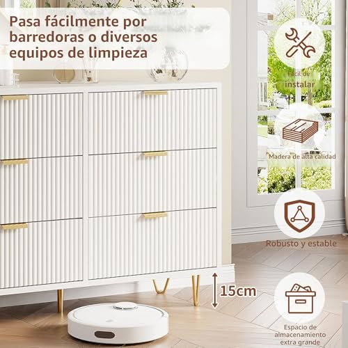 Cómoda armario para dormitorio y sala de estar con tiradores de metal 8