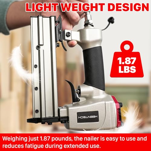 Image of KEENTECH Pneumatic Pin Nailer 23 Gauge, Pin Nail Gun with 2160pcs 5 /32 inch to 1 inch Pin Nails, Headless Air Micro Pinner with Exceptionally Low Jam Rate for Cabinets, Interior Decoration, Windows, Crafts