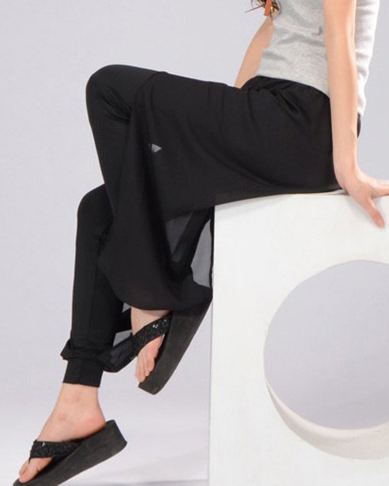 Pantaloni Danza Del Ventre Donna - Chiffon, Gamba Larga, Taglia Unica, Trasparenti