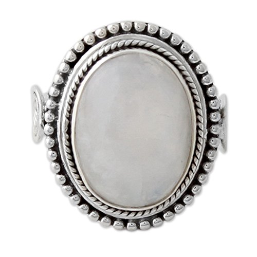 Novica Rainbow Moonstone .925 Sterling Silver Cocktail Ring, Rainbow Glow' #TOP20