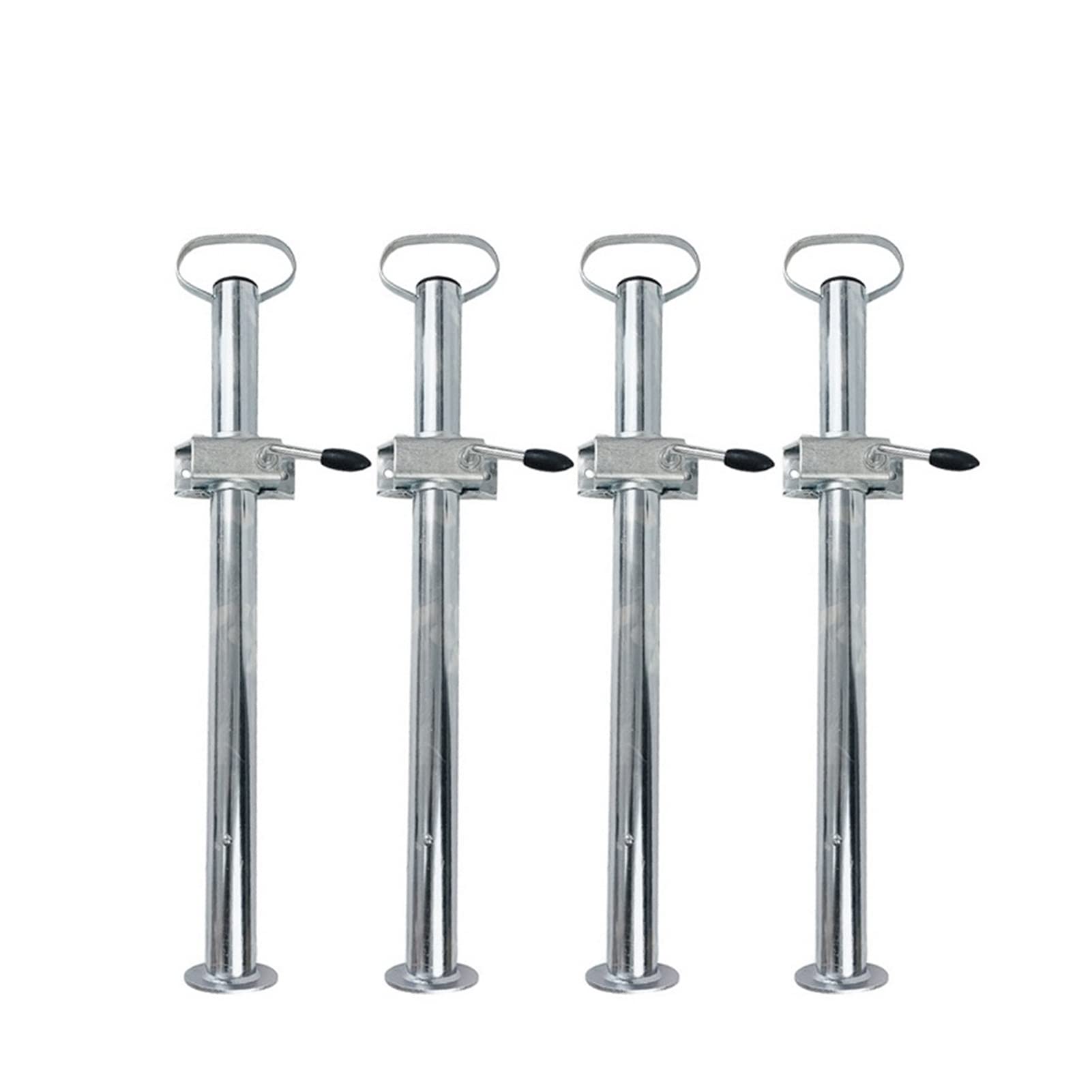 Podnośnik Przyczepy, 4 zestawy 48mm Prop Drop Stand 700mm Długość do przyczepy Jockey Support Nogi i Clamp Corner Steady Rv. Części Camper Caravan Akcesoria