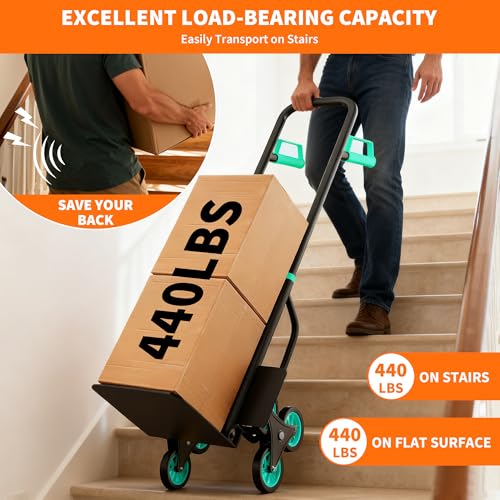 Carretilla de escalera resistente 440 lb con mango telescópico miniatura 3