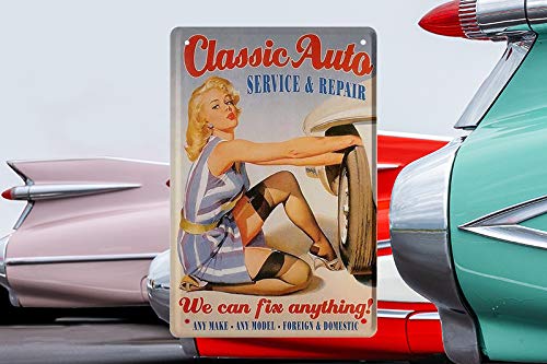 HOSNYE Pin Up Girl - Cartel De Hojalata Vintage Para