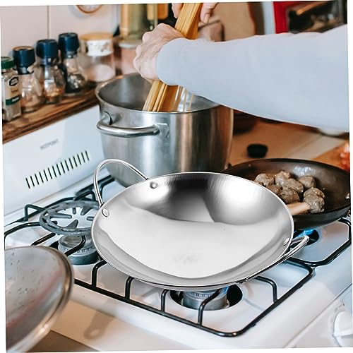 Wok de acero inoxidable con doble mango 2 piezas miniatura 5